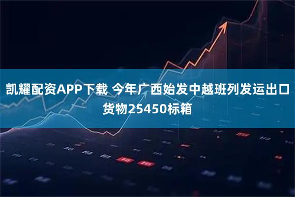 凯耀配资APP下载 今年广西始发中越班列发运出口货物25450标箱